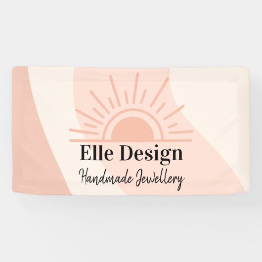 Moderne Business Feminine Blush Pink Custom Logo Spandoek (Horizontaal)