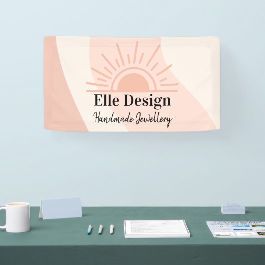 Moderne Business Feminine Blush Pink Custom Logo Spandoek (Beurs)