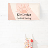 Moderne Business Feminine Blush Pink Custom Logo Spandoek (Insitu)
