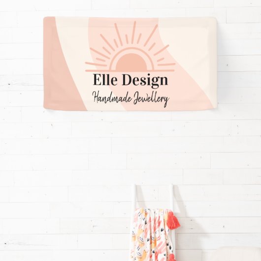 Moderne Business Feminine Blush Pink Custom Logo Spandoek (Insitu)