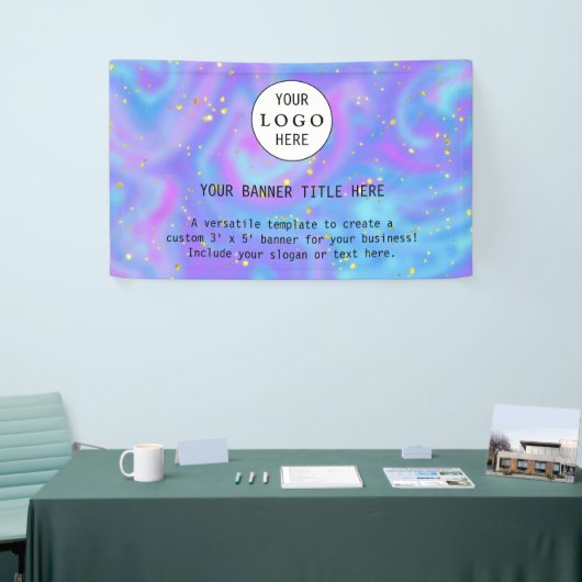 Moderne Business Feminine Blush Pink Custom Logo Spandoek (Beurs)