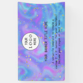 Moderne Business Feminine Blush Pink Custom Logo Spandoek (Verticaal)