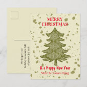 Moderne Business Holiday Kaart Merry kerstboom (Voorkant / Achterkant)