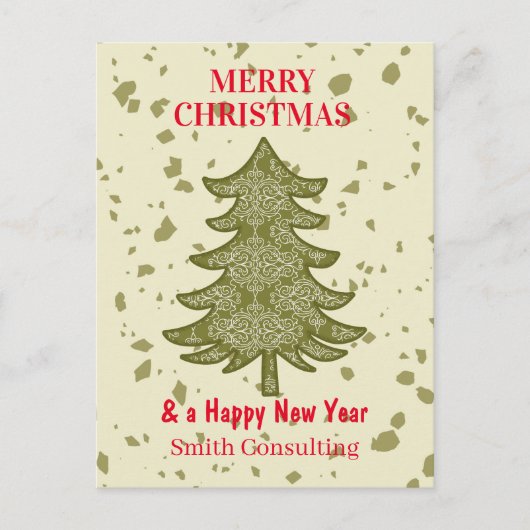 Moderne Business Holiday Kaart Merry kerstboom (Voorkant)