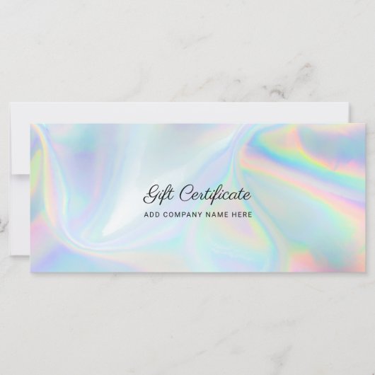 Moderne Business Holographic DIY Cadeaubon (Voorkant)