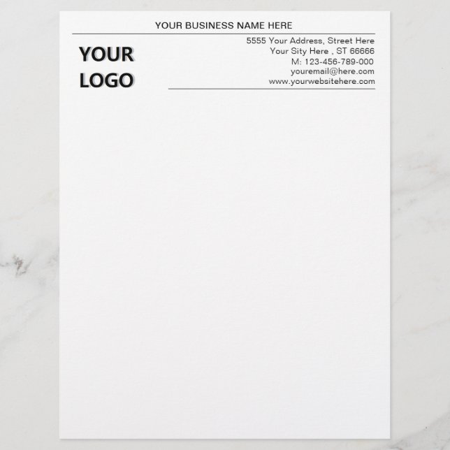 Moderne Business Letterhead met adres voor Logo na Briefhoofd (Voorkant)