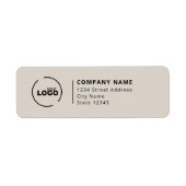 Moderne Business Logo Beige Return-adreslabel Etiket (Voorkant)