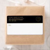 Moderne Business Logo Black Gold Address Label (Insitu)