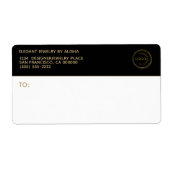 Moderne Business Logo Black Gold Address Label (Voorkant)