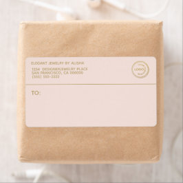 Moderne Business Logo Blush Gold Address Label