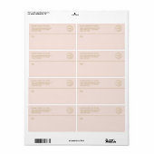 Moderne Business Logo Blush Gold Address Label (Full Sheet)