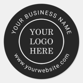 Moderne Business Logo Custom Company Name Website Ronde Sticker