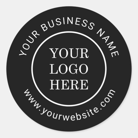 Moderne Business Logo Custom Company Name Website Ronde Sticker (Voorkant)