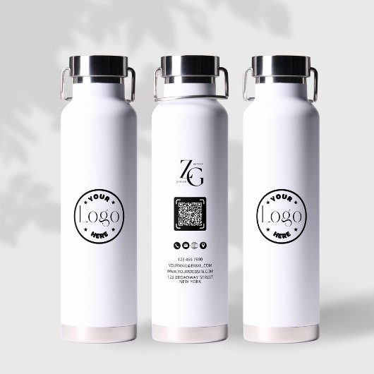 Moderne Business Logo Custom QR Code Professional Waterfles