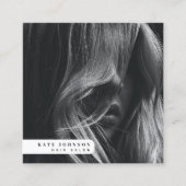 Moderne Business Logo Haarsalon Fotograaf Foto Vierkante Visitekaartje (Voorkant)