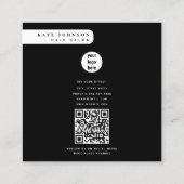 Moderne Business Logo Haarsalon Fotograaf Foto Vierkante Visitekaartje (Achterkant)