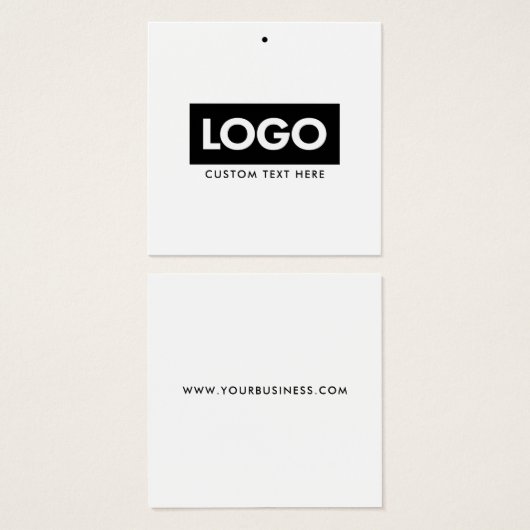 Moderne Business Logo Label Clothing Hang Label Vierkante Visitekaartjes (Voorkant /achterkant)