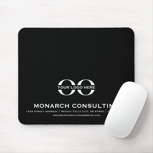 Moderne Business Logo Mousepad met contactgegevens Muismat (Met muis)