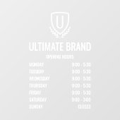 Moderne Business Logo Open Uours Window Cling Raamsticker (Vel)