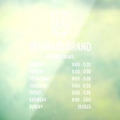 Moderne Business Logo Open Uours Window Cling Raamsticker (Vel 3)