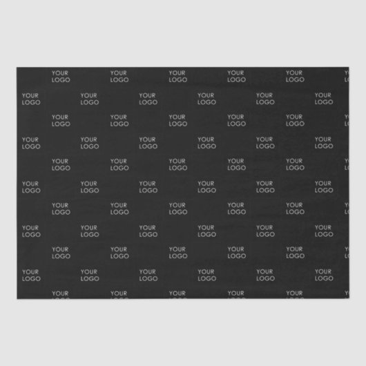 Moderne Business Logo Promo Packaging Black Tissuepapier (Voorkant)