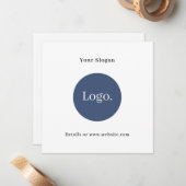 Moderne Business Logo Promotie Stationery Notitiekaartje (Voorkant / Achterkant in situ)