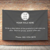 Moderne Business Logo Promotionele Adverteren Teks Spandoek