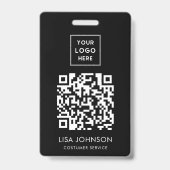 Moderne Business Logo QR Code Black Personeelsbadg Badge (Achterkant)