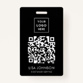 Moderne Business Logo QR Code Black Personeelsbadg Badge (Achterkant)