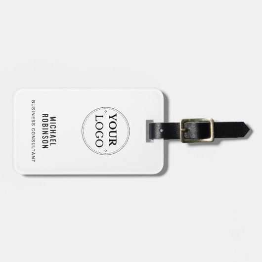 Moderne Business Logo QR Code Branded Bagagelabel (Voorkant horizontaal)