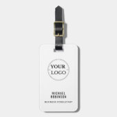 Moderne Business Logo QR Code Branded Bagagelabel (Voorkant verticaal)