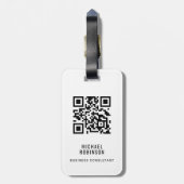 Moderne Business Logo QR Code Branded Bagagelabel (Achterkant verticaal)