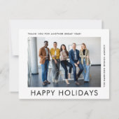 Moderne Business Logo QR Code Foto Kerstmis Feestdagenkaart (Voorkant)