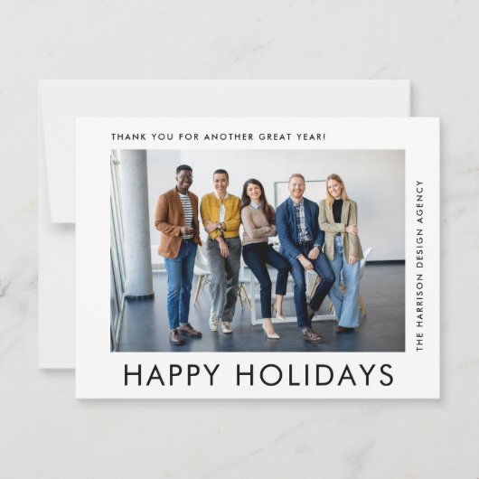 Moderne Business Logo QR Code Foto Kerstmis Feestdagenkaart (Voorkant)