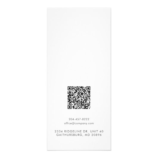 Moderne Business Logo QR Code Oorbellen Display Reclamekaart (Achterkant)
