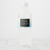 Moderne Business Logo Social Media Ombre Waterfles Etiket (Voorkant)