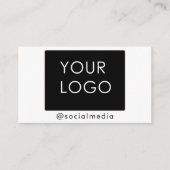 Moderne Business Logo Social Media Plain Informatiekaartje (Voorkant)