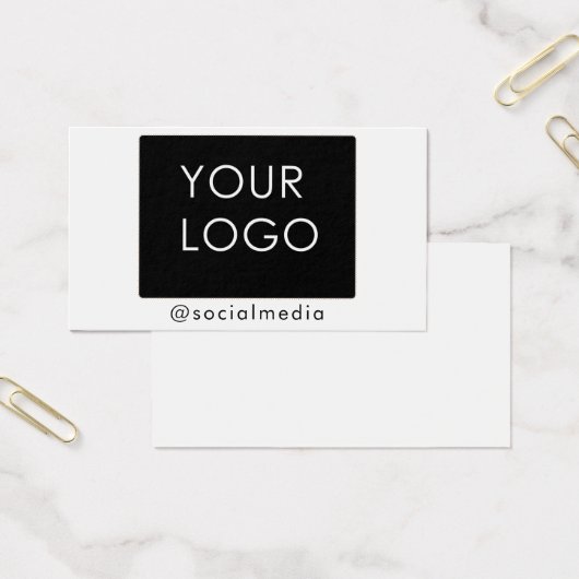 Moderne Business Logo Social Media Plain Visitekaartje (Kantoor)