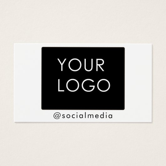Moderne Business Logo Social Media Plain Visitekaartje (Voorkant)