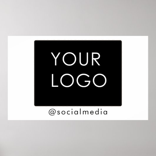 Moderne Business Logo Social Media White Poster (Voorkant)