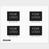 Moderne Business Logo Social Media White Rechthoekige Sticker (Vel)
