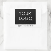 Moderne Business Logo Social Media White Rechthoekige Sticker (Tas)