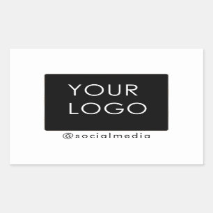 Moderne Business Logo Social Media White Rechthoekige Sticker