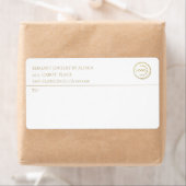 Moderne Business Logo White Gold Address Label (Insitu)