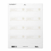 Moderne Business Logo White Gold Address Label (Full Sheet)