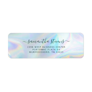 Moderne Business Manager Return Address Holographi Etiket