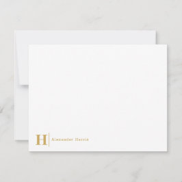 Moderne Business Monogram Initiaal Line Classic Go Notitiekaartje