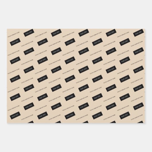 Moderne Business Name Logo Packaging Beige Inpakpapier Vel (Voorkant)