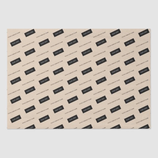 Moderne Business Name Logo Packaging Beige Tissuepapier (Voorkant)