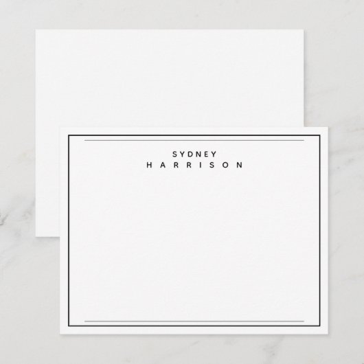 Moderne Business Professional Eenvoudige Grens Fla Notitiekaartje (Voorkant / Achterkant)